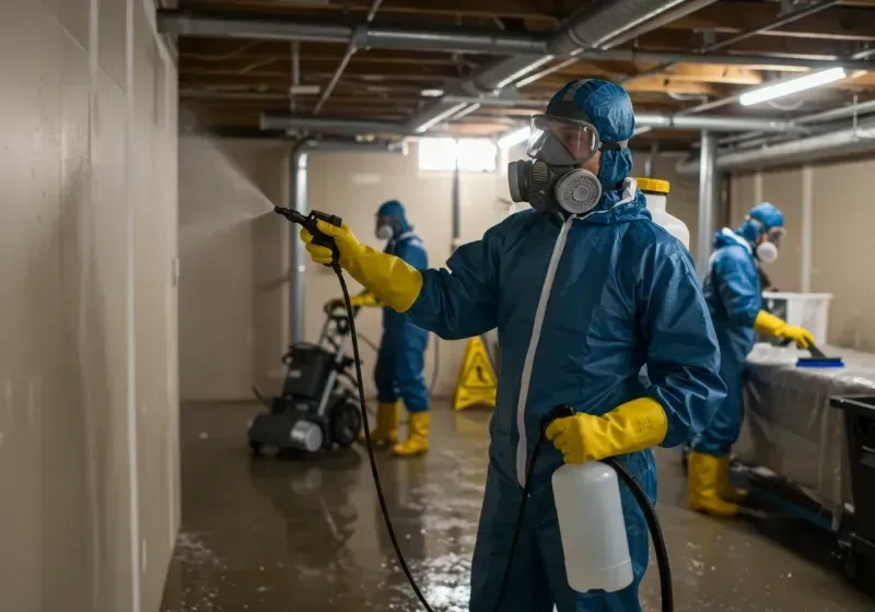 Basement Sanitization and Antimicrobial Treatment process in Shirley, NY